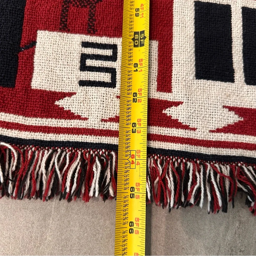 Unique Southwestern or Navajo-inspired pictorial throw blanket-red, blue & cream